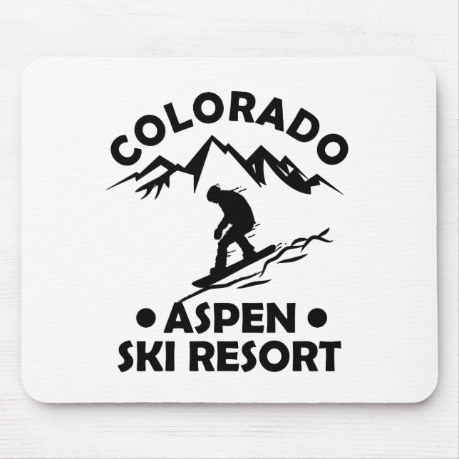 Tapis De Souris Station de ski d'Aspen Colorado (Devant)