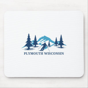 Tapis De Souris Station de ski de Plymouth Wisconsin Skieur Ski 