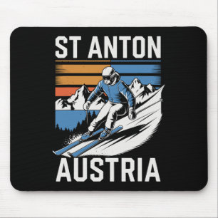 Tapis De Souris Station de ski Retro St Anton Autriche