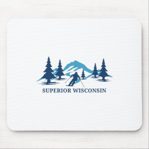 Tapis De Souris Station de ski supérieure du Wisconsin Skieur de s