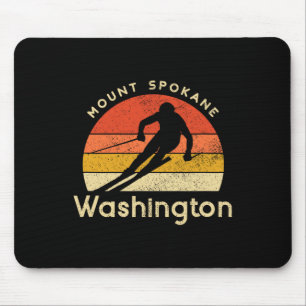 Tapis De Souris Station de ski vintage Mount Spokane Washington Mo
