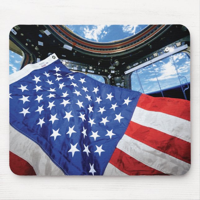 Tapis De Souris Station spatiale Drapeau américain Orbite terrestr (Devant)