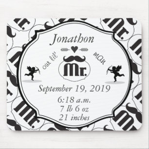 Tapis De Souris Statistiques de bébé garçon Lil Man M. Moustache