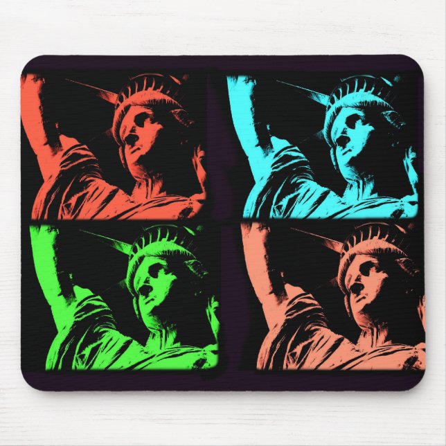 Tapis De Souris Statue de collage de liberté (Devant)