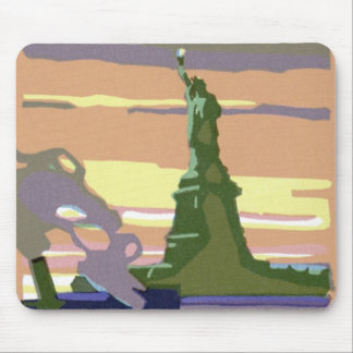 Tapis De Souris Statue de la Liberté à New York City, Voyage Vinta