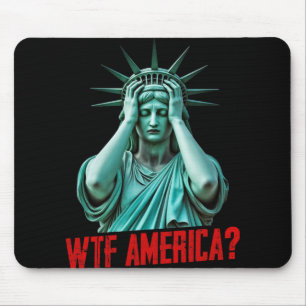 Tapis De Souris Statue de la Liberté anti-trump politique Wtf Amer