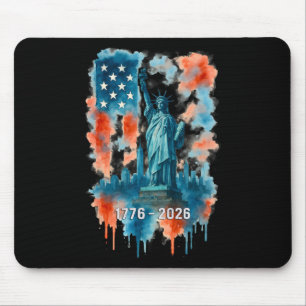 Tapis De Souris Statue de la Liberté Drapeau 250 Ans 1776-2026 250