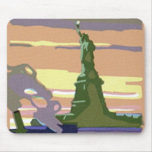 Tapis De Souris Statue de la Liberté, New York, Vintage voyage