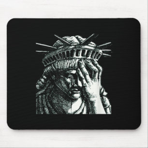 Tapis De Souris Statue De La Liberté Pleurant Anti Trump Résistez