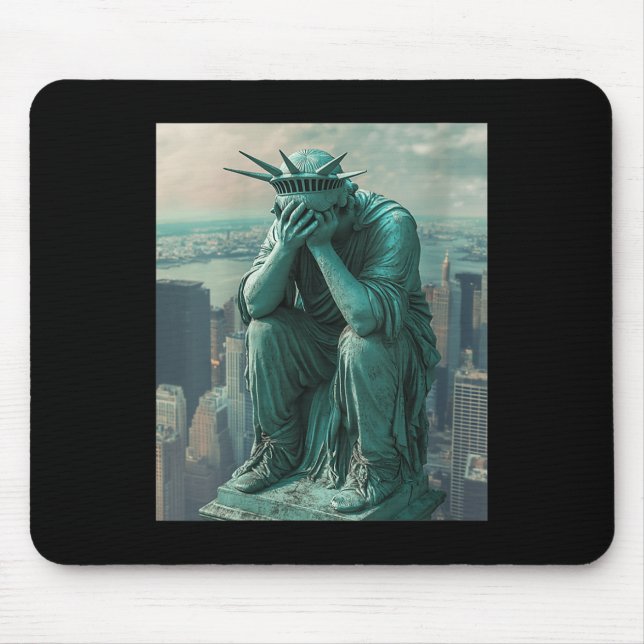 Tapis De Souris Statue Des Femmes De Liberté Facepalm Col V (Devant)