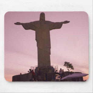 Tapis De Souris Statue du Christ à Corcovado, près de la périphéri