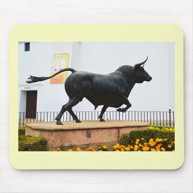 Tapis De Souris Statue d'un taureau (Devant)