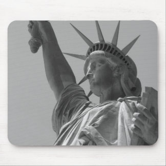 Tapis De Souris Statue noire et blanche de Liberty New York