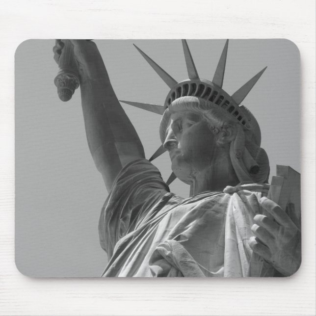 Tapis De Souris Statue noire et blanche de Liberty New York (Devant)
