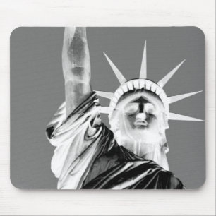 Tapis De Souris Statue noire et blanche de Liberty New York City
