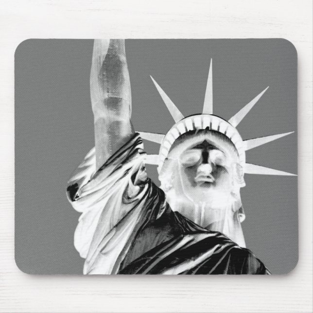 Tapis De Souris Statue noire et blanche de Liberty New York City (Devant)