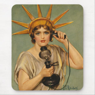 Tapis De Souris Statue vintage de la liberté, Guerre patriotique d