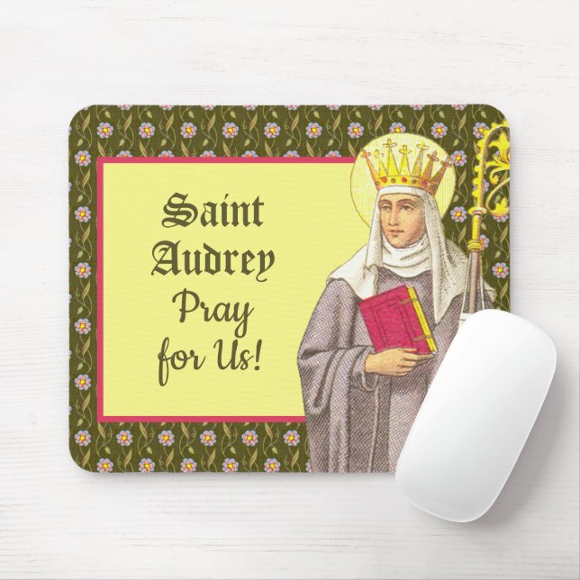 Tapis De Souris Ste. Audrey (Etheldreda) (P 003) (Avec souris)