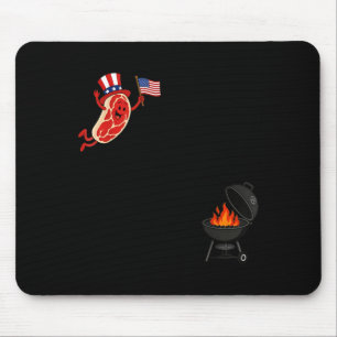 Tapis De Souris Steak Dom Plongeant Oncle Sam Steak Volant Drôle