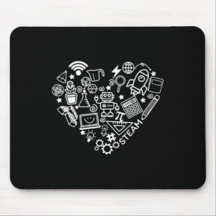 Tapis De Souris Steam Heart Shape Stem Enseignant Science Lover By