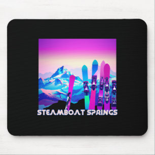 Tapis De Souris Steamboat Springs Ski Retro 80's Style Ski Et
