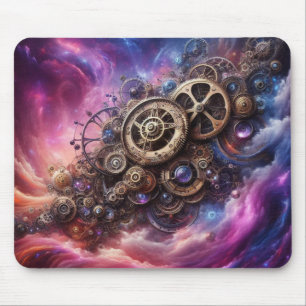 Tapis De Souris Steampunk Industrial Clocwork Purple and Pink