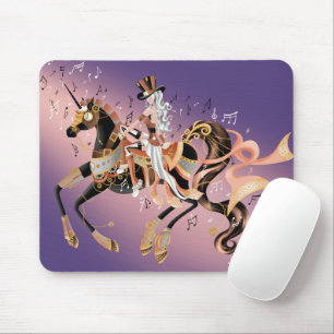Tapis De Souris Steampunk Mécanique Cheval & Lady Purple Souris pa