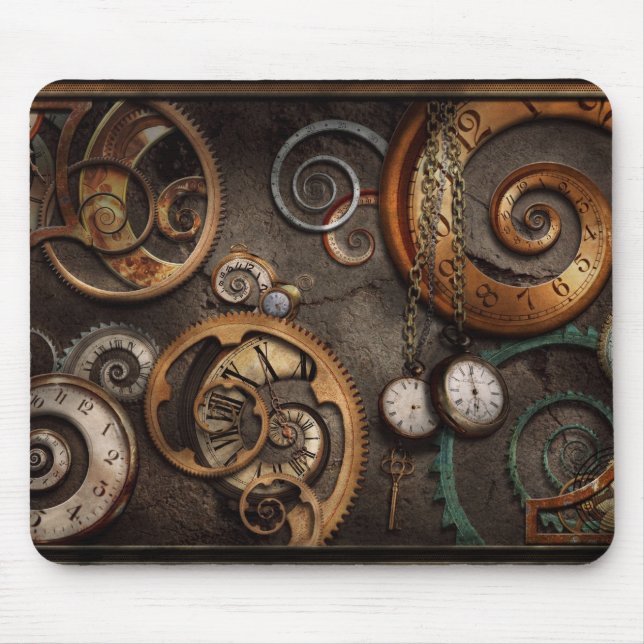 Tapis De Souris Steampunk - résumé - temps est compliqué (Devant)