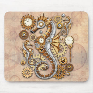 Tapis De Souris Steampunk Seahorse Vintage Surreal Art