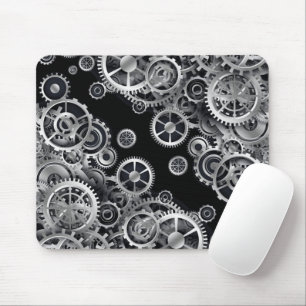 Tapis De Souris Steampunk Silver Gears Pad Souris