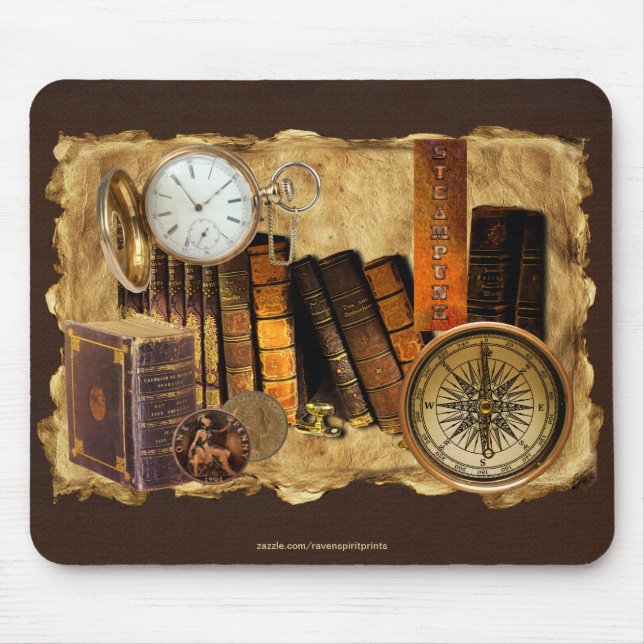 Tapis De Souris Steampunk Victorian Collage Mousepad Art (Devant)