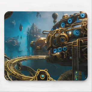 Tapis De Souris Steampunk ville perdue d'Atlantis