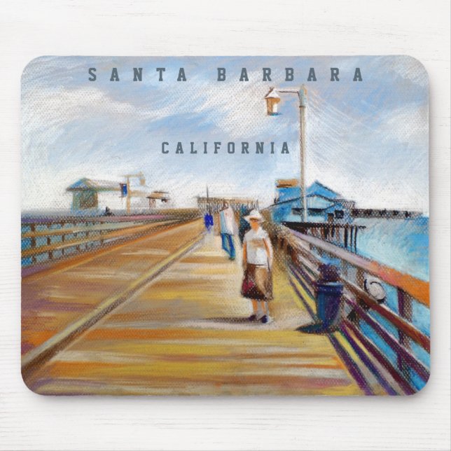 Tapis De Souris Stearns Wharf Pastel | Père Noël Barbara, CA Pad d (Devant)