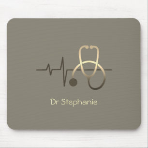 Tapis De Souris Stéthoscope Battement de coeur Médical