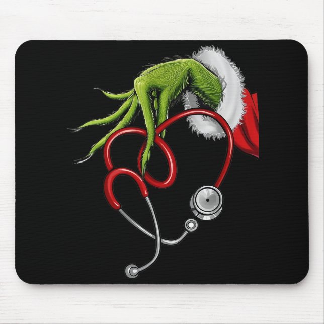 Tapis De Souris Stéthoscope drôle de Noël (Devant)