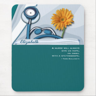 Tapis De Souris Stethoscope et Daisy Nurse Appréciation Cadeau