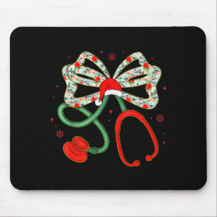 Tapis De Souris Stéthoscope Noël Infirmière Travailleur de la sant