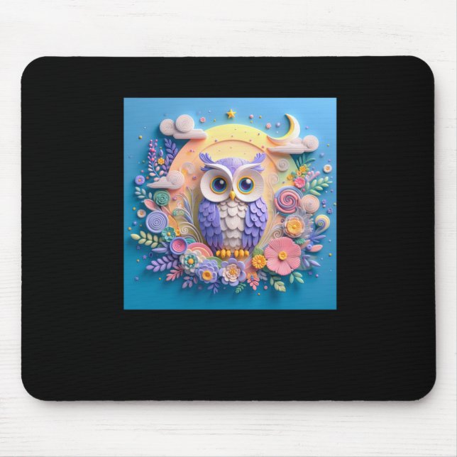 Tapis De Souris Sticker 3d Owl #2 (Devant)