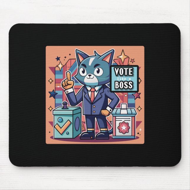 Tapis De Souris Sticker Design Trending Vote Comme Un Sticker Boss (Devant)