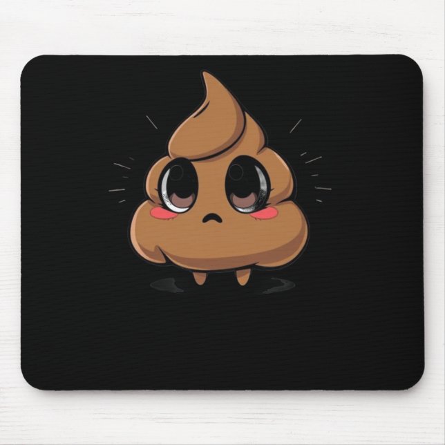 Tapis De Souris Sticker Emoji Chibi Poop (Devant)