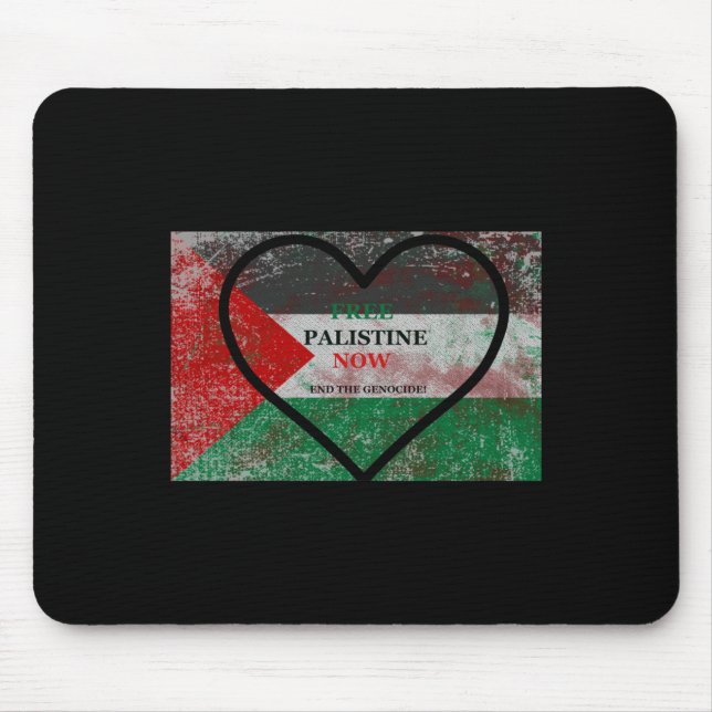 Tapis De Souris Sticker Free Palestine Now (Devant)