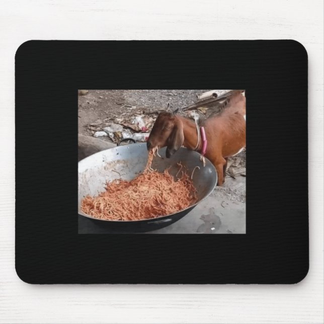 Tapis De Souris Sticker Spaghetti pour manger des chèvres (Devant)