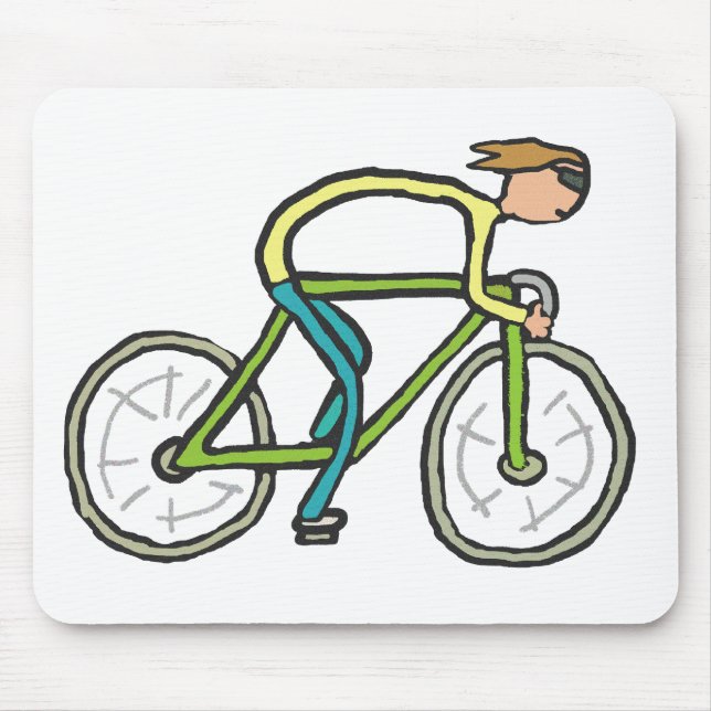 Tapis De Souris Stickman cycliste (Devant)