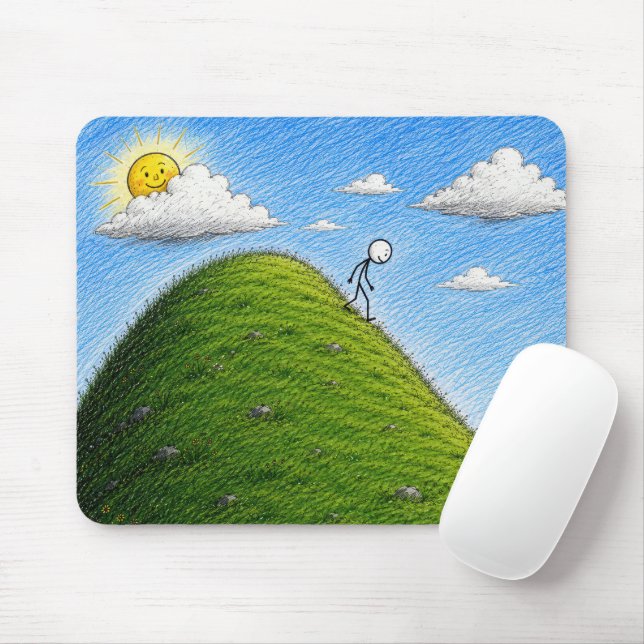 Tapis De Souris Stickman descendant la pente (Avec souris)
