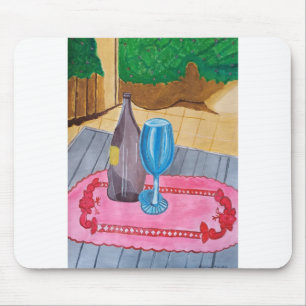 Tapis De Souris Still Life, bouteille et verre