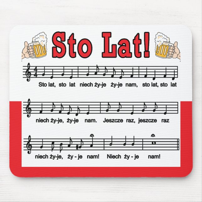 Tapis De Souris Sto Lat ! Chanson Avec Beer Mugs (Devant)