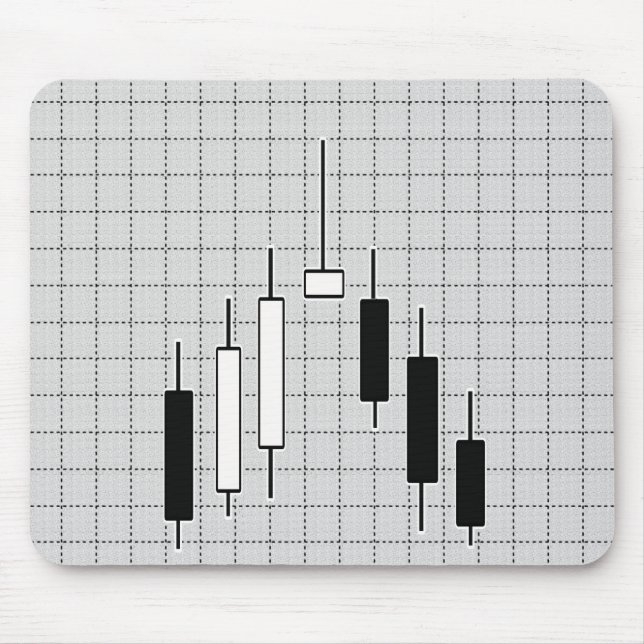Tapis De Souris Stock diagramme de marché noir et blanc (Devant)