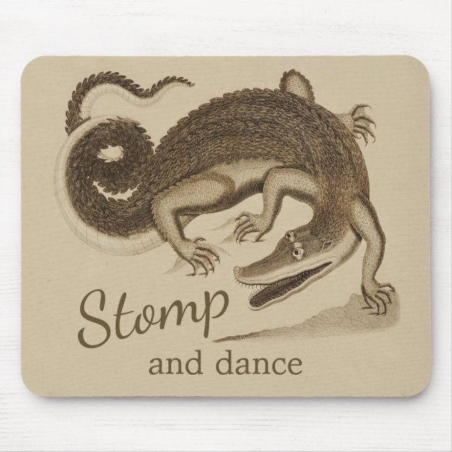 Tapis De Souris Stompe et danse CC0895 Crocodile heureux sauvage (Devant)