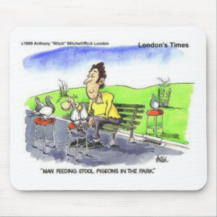 Tapis De Souris Stool Pigeons Drôle Cadeaux Tee - shirts et Objets
