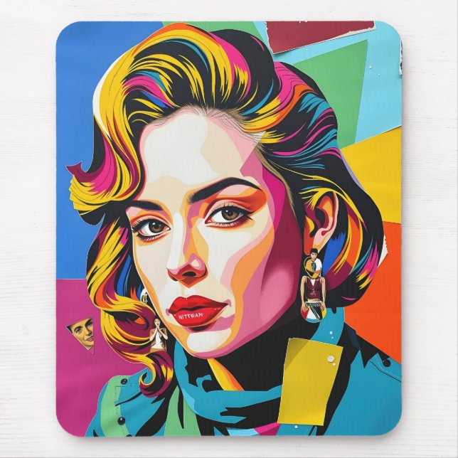 Tapis De Souris « Strasha » - Dream Collage Pop Brillante (Devant)